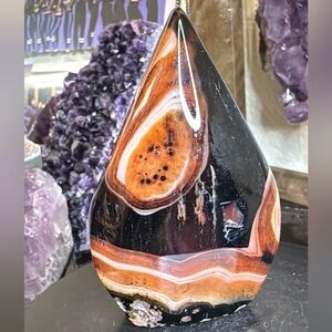 Stunning Sardonyx Agate Teardrop Sculpture Freeform crystal